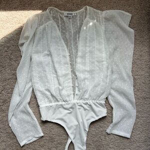 Elegant White Sheer Bodysuit